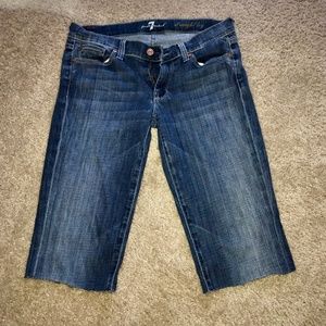 7fam sz27 cutoff blue jean shorts